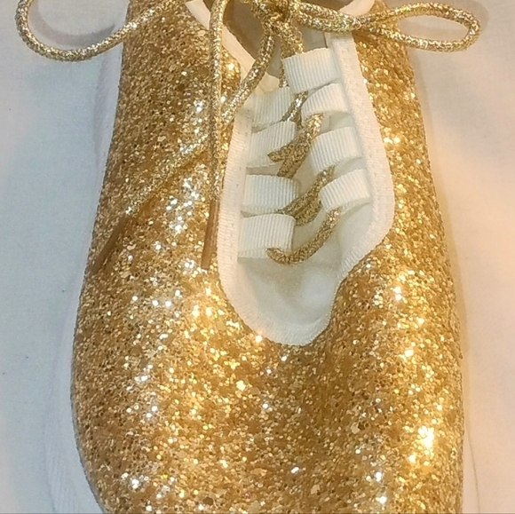 Women's Forever Golden Glitter Sparkly Lightweight Tennis Sneakers Shoes Size 11 - Picture 8 of 12